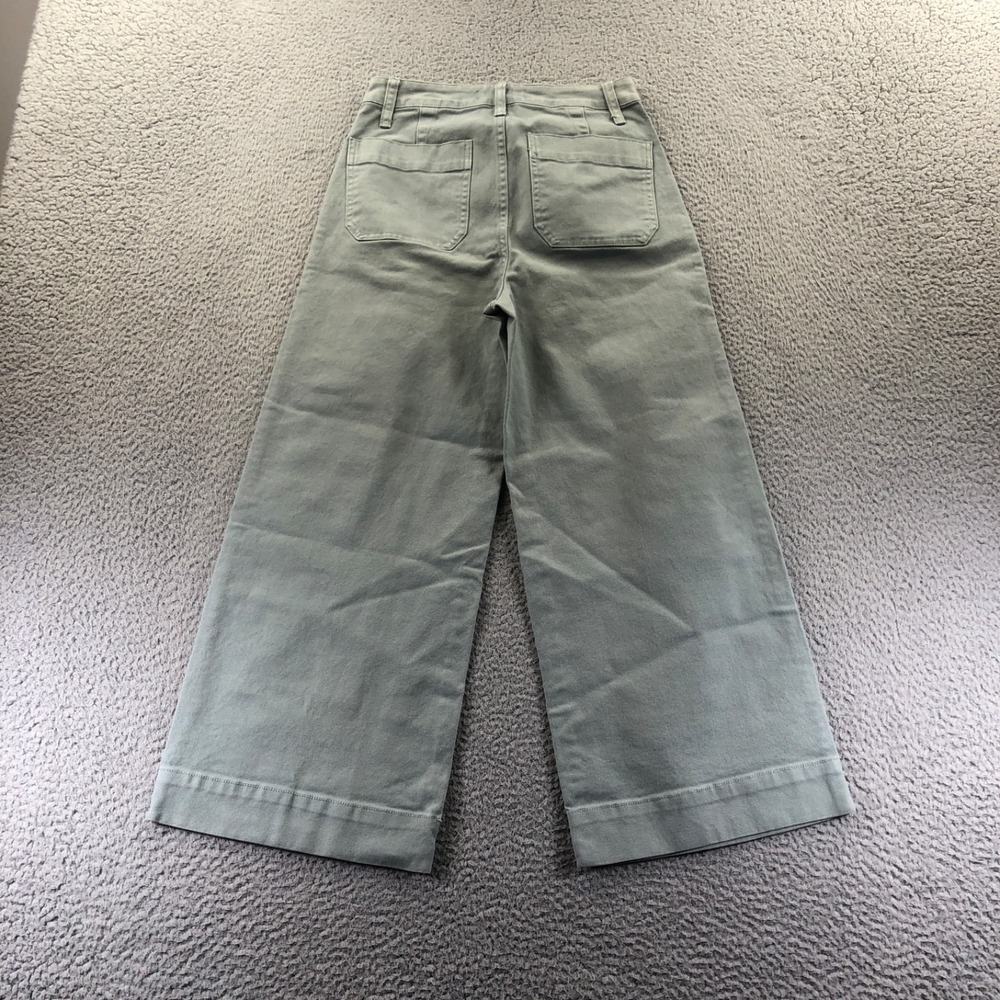 Madewell Pants Womens 25 Mint Green Emmette Wide Leg Crop Canvas High Waist